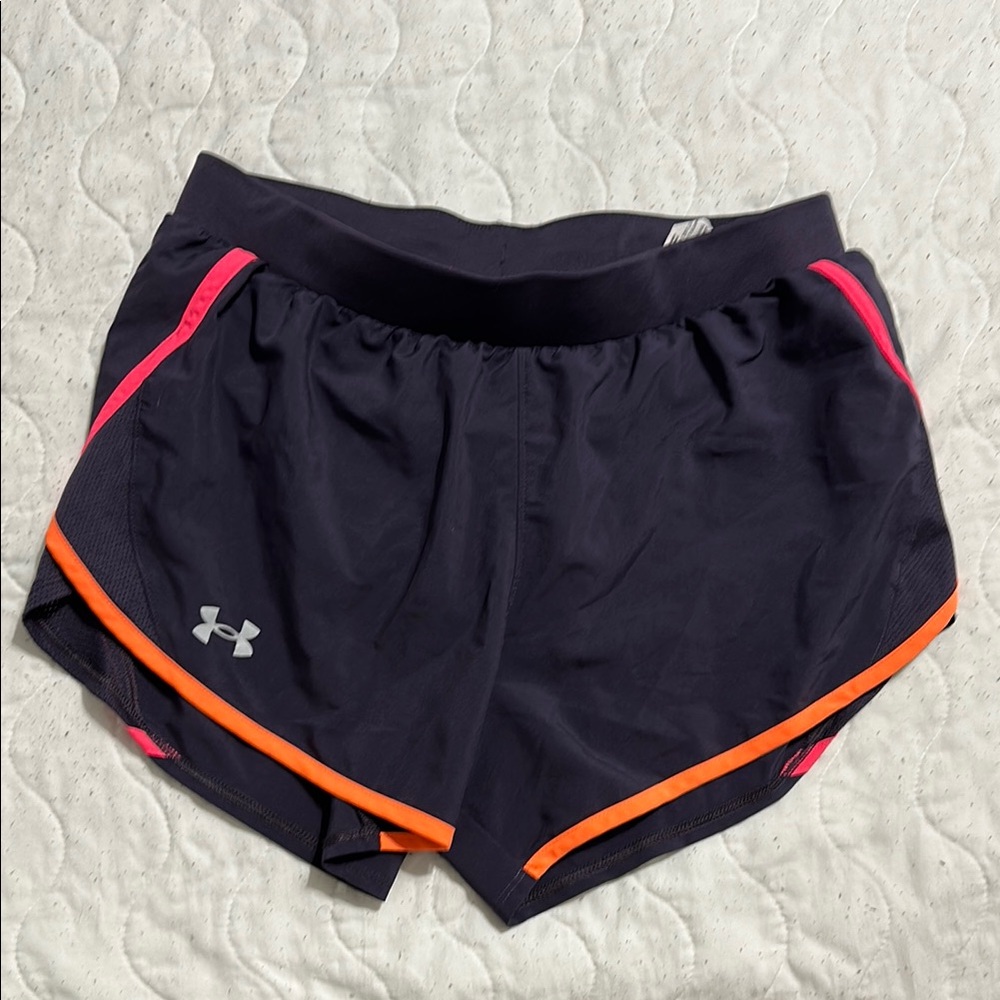 Under Armour Women's Black and Orange Shorts